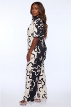 Naomi Abstract Print Two Piece Resort Pant Set