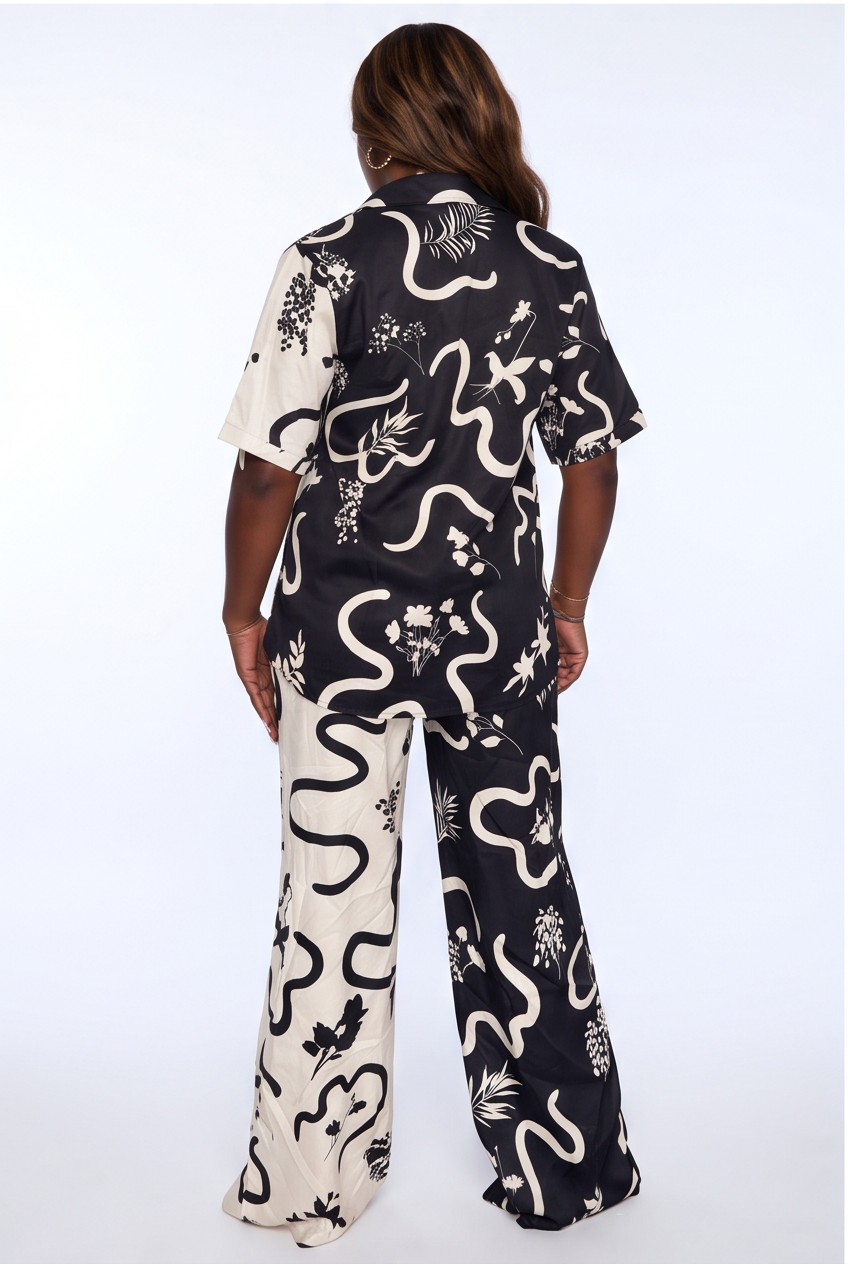 Naomi Abstract Print Two Piece Resort Pant Set
