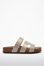 Naya Rhinestone Details Open Toe Flat Sandals