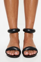 Noa Sculpted Leather Minimalist Flat Sandals