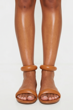 Noa Sculpted Leather Minimalist Flat Sandals