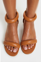 Noa Sculpted Leather Minimalist Flat Sandals