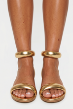 Noa Sculpted Leather Minimalist Flat Sandals