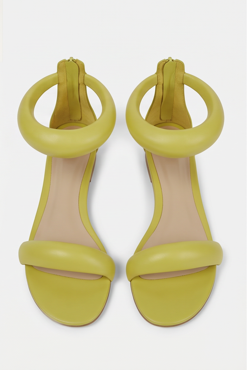 Noa Sculpted Leather Minimalist Flat Sandals