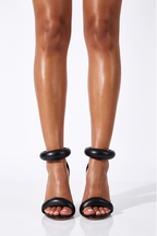 Noa Sculpted Leather Minimalist High Heel Sandals