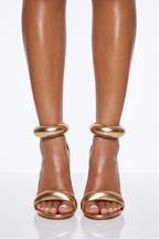 Noa Sculpted Leather Minimalist High Heel Sandals