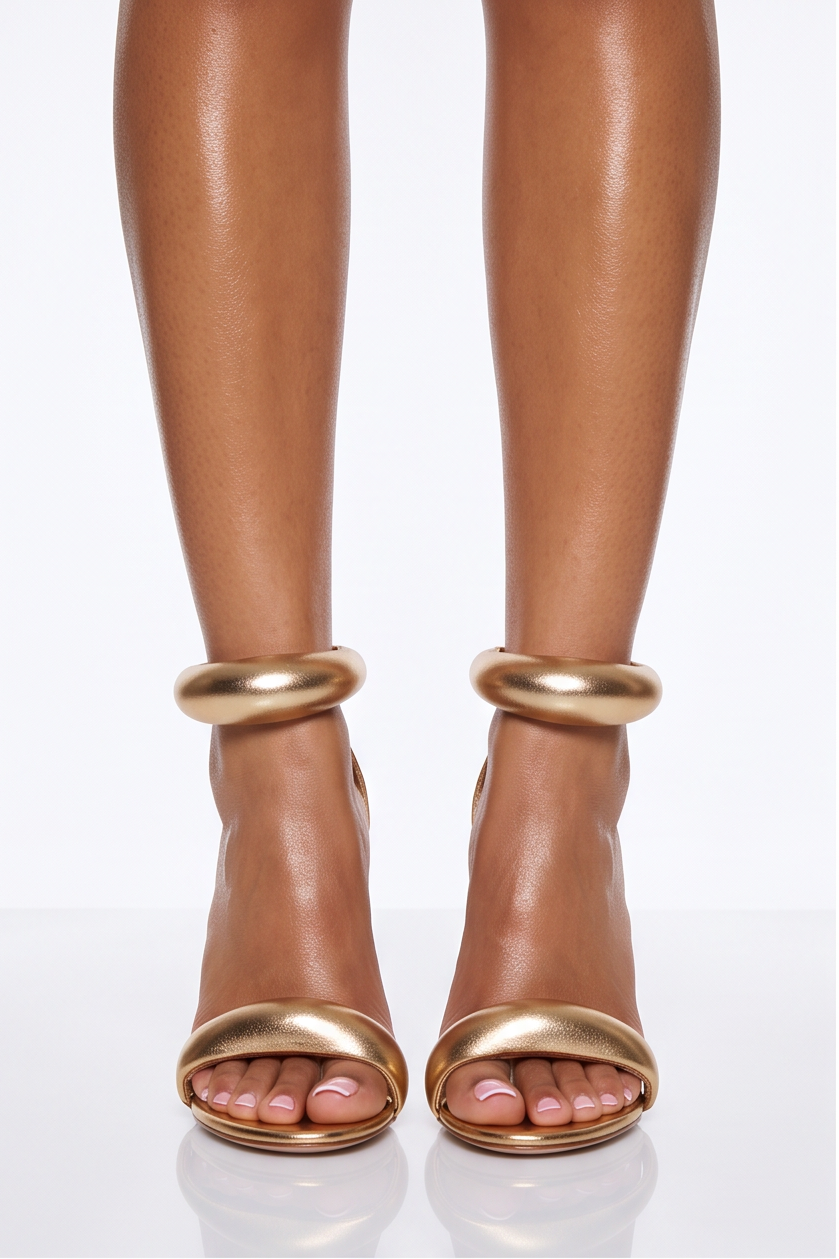 Noa Sculpted Leather Minimalist High Heel Sandals