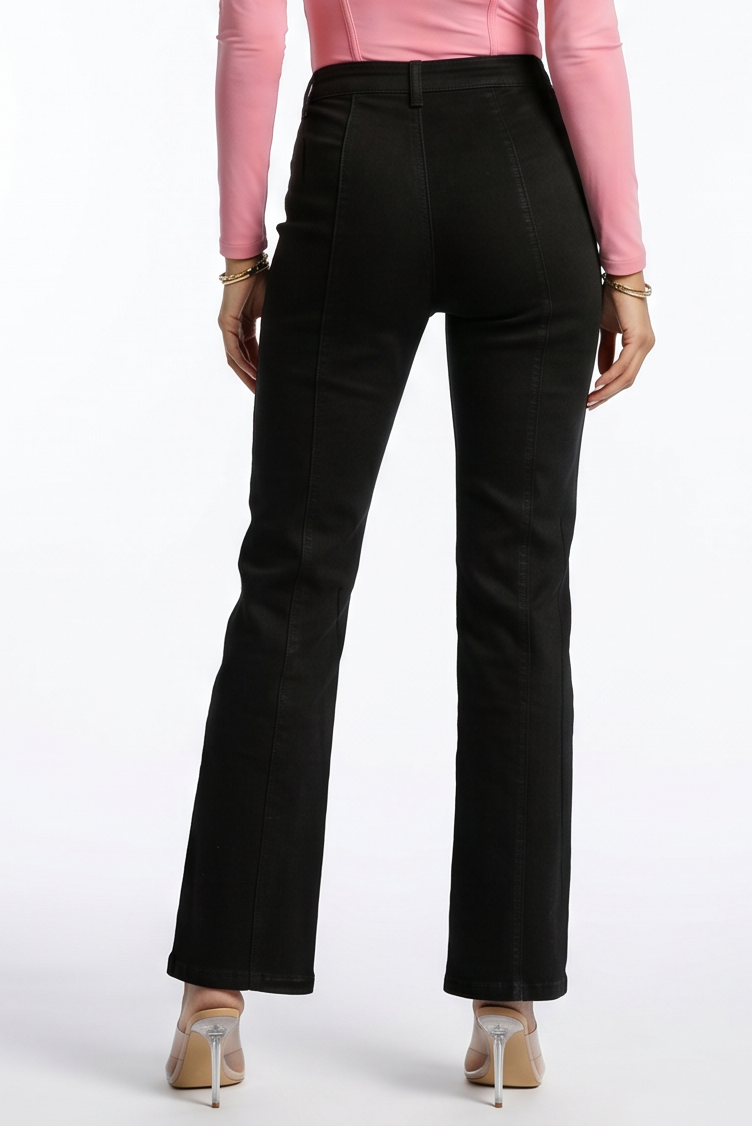 Noelle Panel Stitch High Rise Straight Leg Jeans