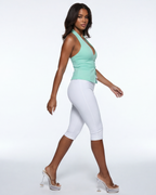 Phoebe Split Front Plunge Neck Halter Top