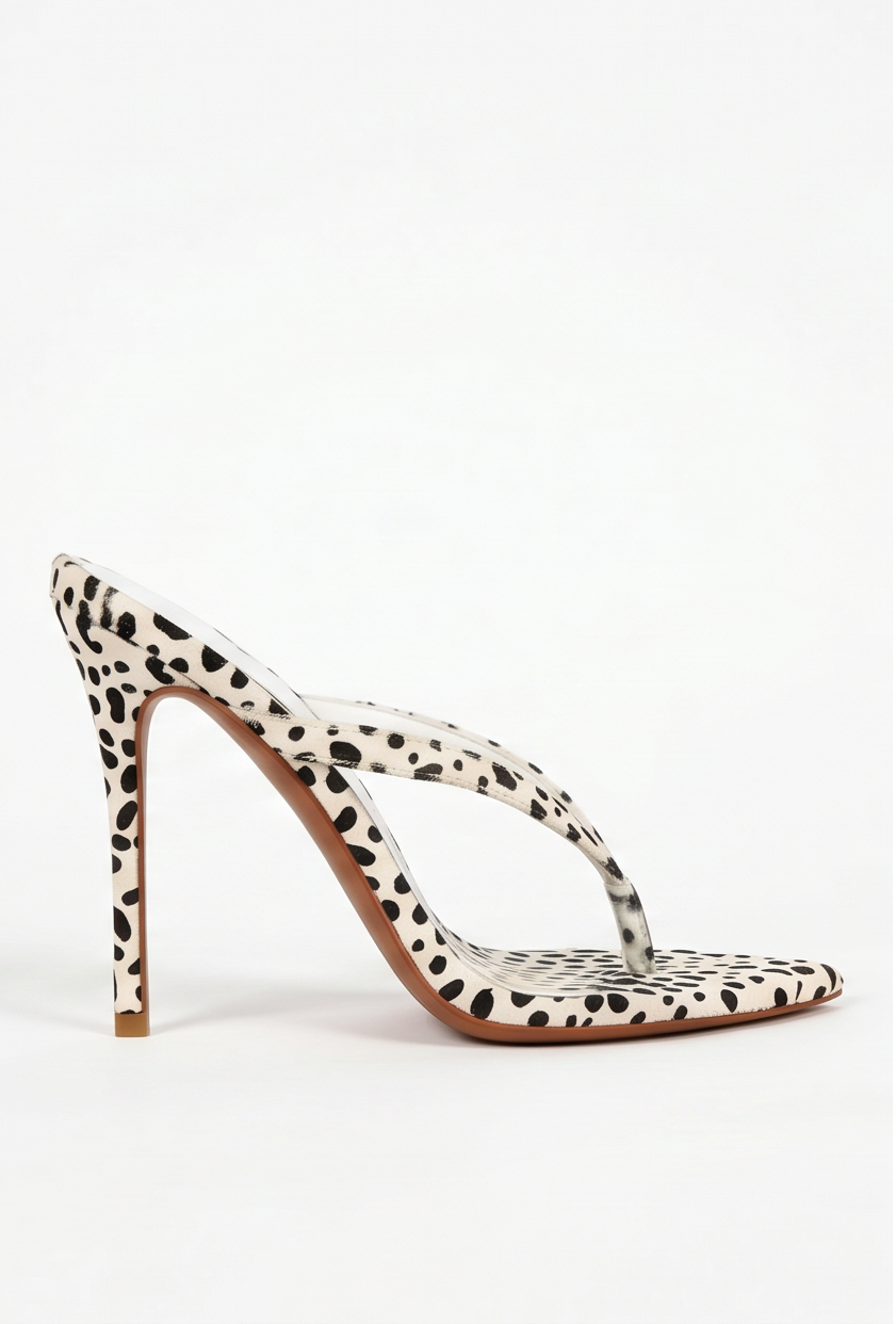 Rebecca Pointed Toe Thong Strap Stiletto High Heel Mules
