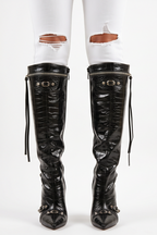 Roxy Moto Studded Pointed Toe Knee High Boots