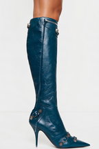 Roxy Moto Studded Pointed Toe Knee High Boots