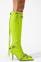 Roxy Moto Studded Pointed Toe Knee High Boots