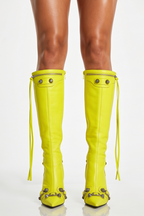 Roxy Moto Studded Pointed Toe Knee High Boots