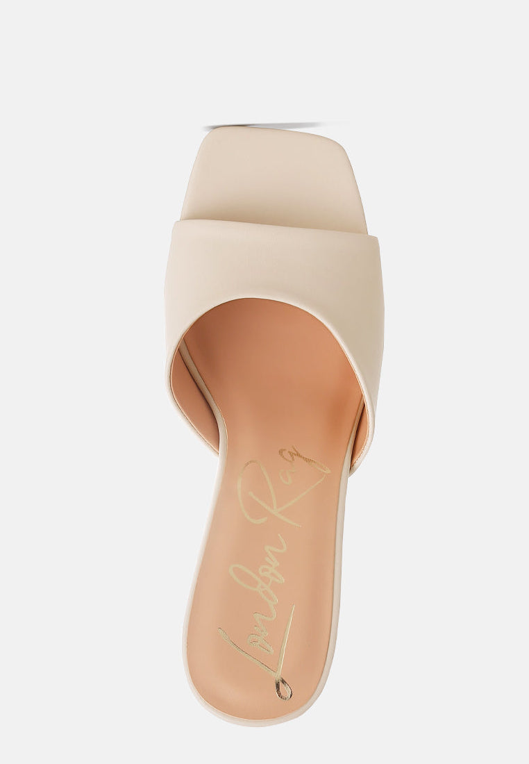 Shiloh Square Toe High Heel Wedge Mules