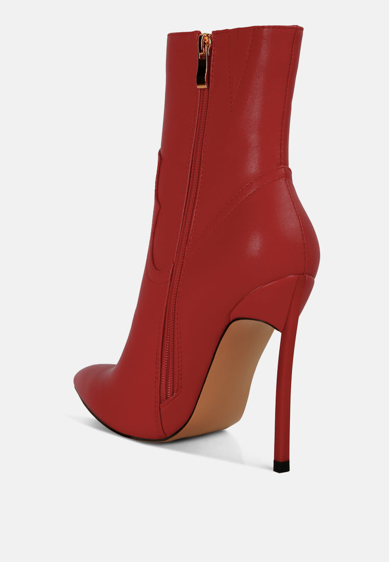 Sienna Pointed Toe Stiletto High Heel Ankle Cowgirl Boots