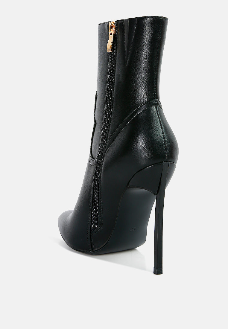 Sienna Pointed Toe Stiletto High Heel Ankle Cowgirl Boots