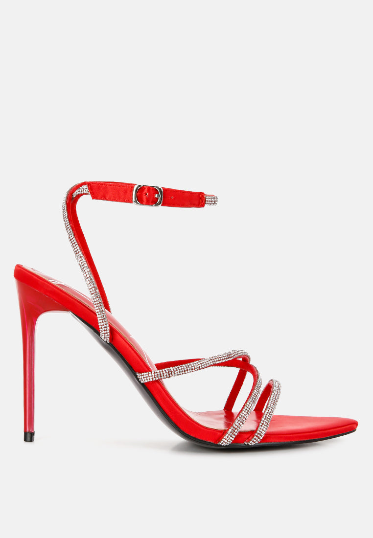 Mandi Rhinestone Embellished Stiletto High Heel Sandals