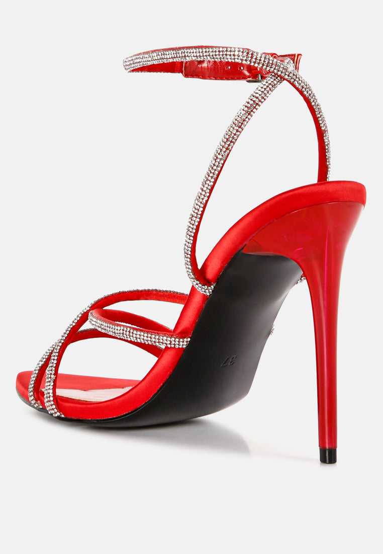 Mandi Rhinestone Embellished Stiletto High Heel Sandals