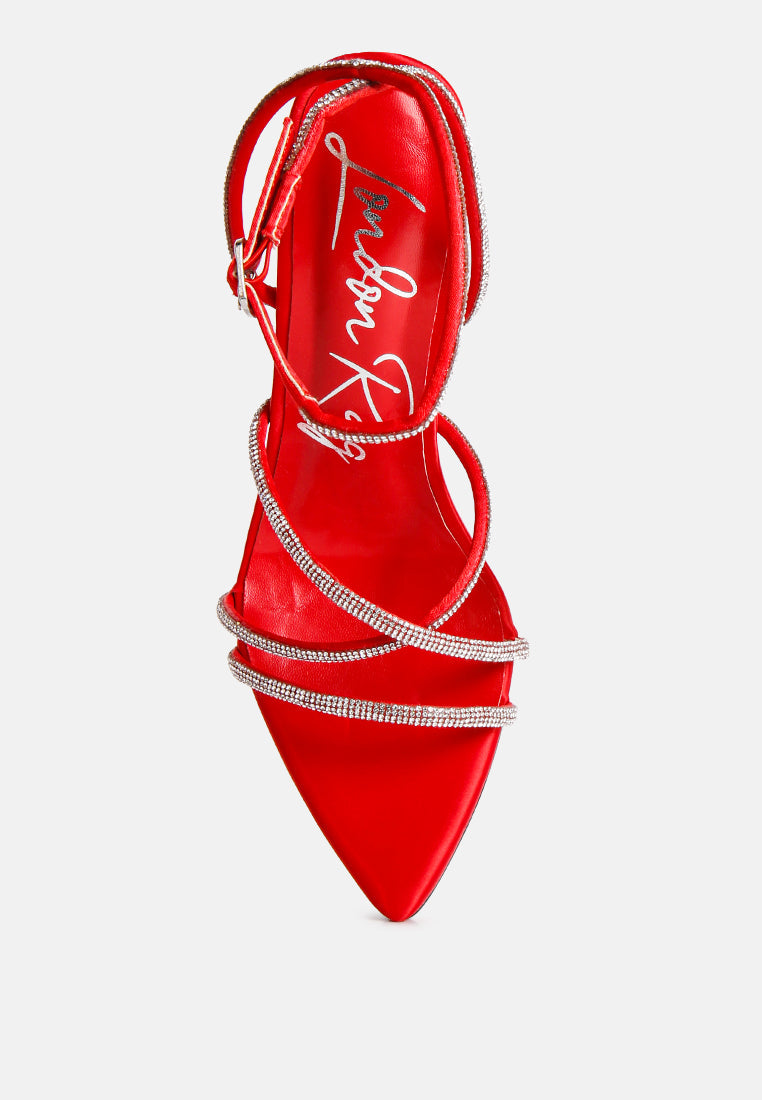 Mandi Rhinestone Embellished Stiletto High Heel Sandals