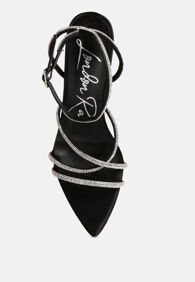 Mandi Rhinestone Embellished Stiletto High Heel Sandals