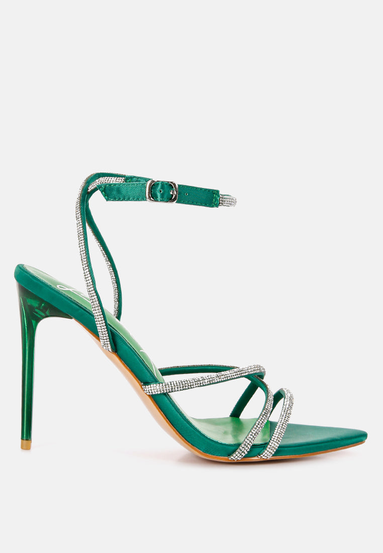 Mandi Rhinestone Embellished Stiletto High Heel Sandals