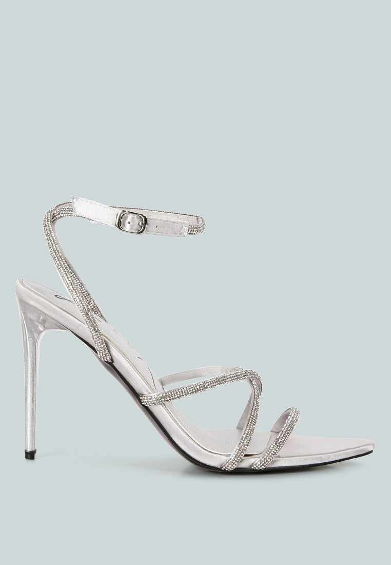 Mandi Rhinestone Embellished Stiletto High Heel Sandals