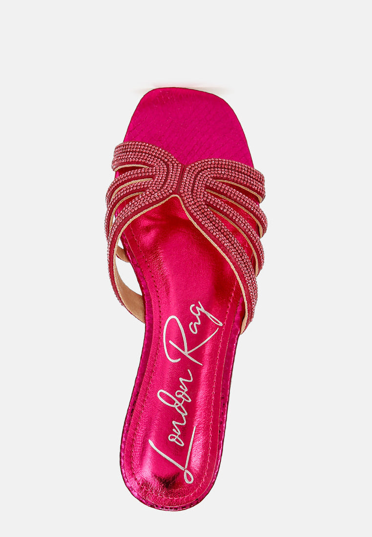 Cindy Rhinestone Details Cut Out Flat Sandals