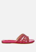 Cindy Rhinestone Details Cut Out Flat Sandals
