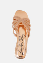 Cindy Rhinestone Details Cut Out Flat Sandals