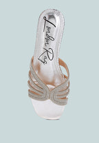 Cindy Rhinestone Details Cut Out Flat Sandals