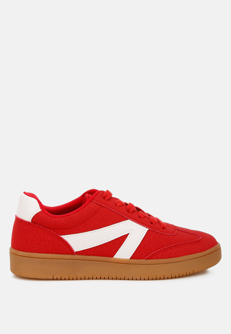 Vega Contrast Two Tone Suede Chunky Sneakers