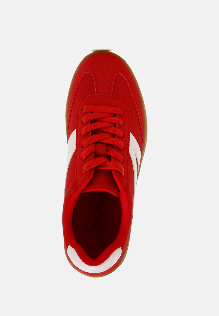 Vega Contrast Two Tone Suede Chunky Sneakers