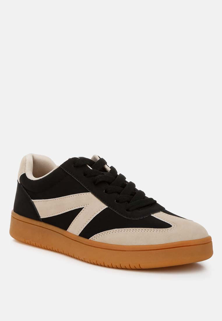 Vega Contrast Two Tone Suede Chunky Sneakers