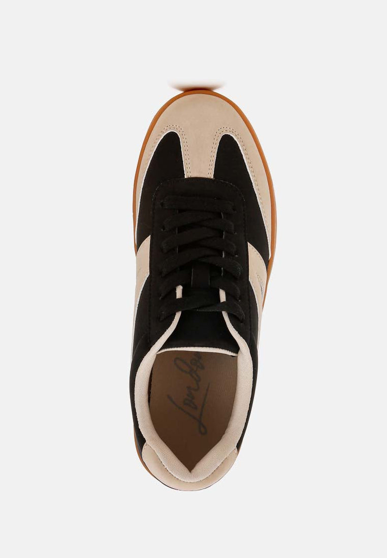 Vega Contrast Two Tone Suede Chunky Sneakers