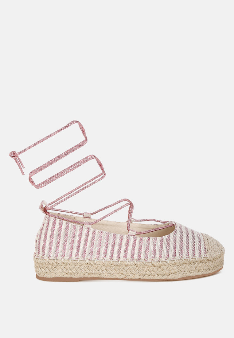 Christine Woven Canvas Ankle Strap Espadrilles