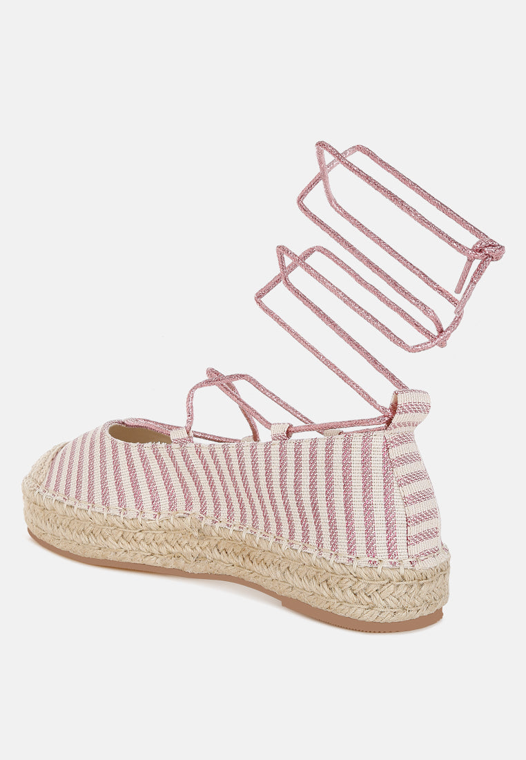 Christine Woven Canvas Ankle Strap Espadrilles