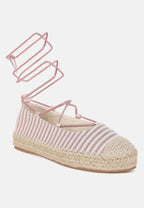 Christine Woven Canvas Ankle Strap Espadrilles