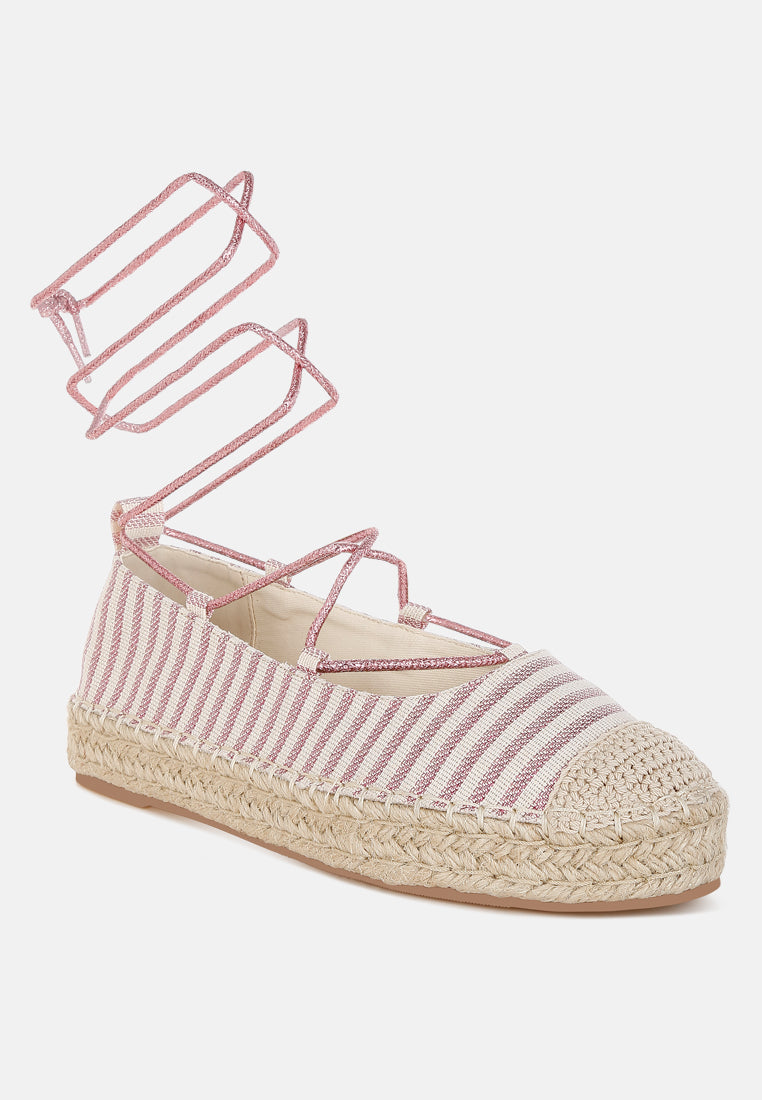 Christine Woven Canvas Ankle Strap Espadrilles
