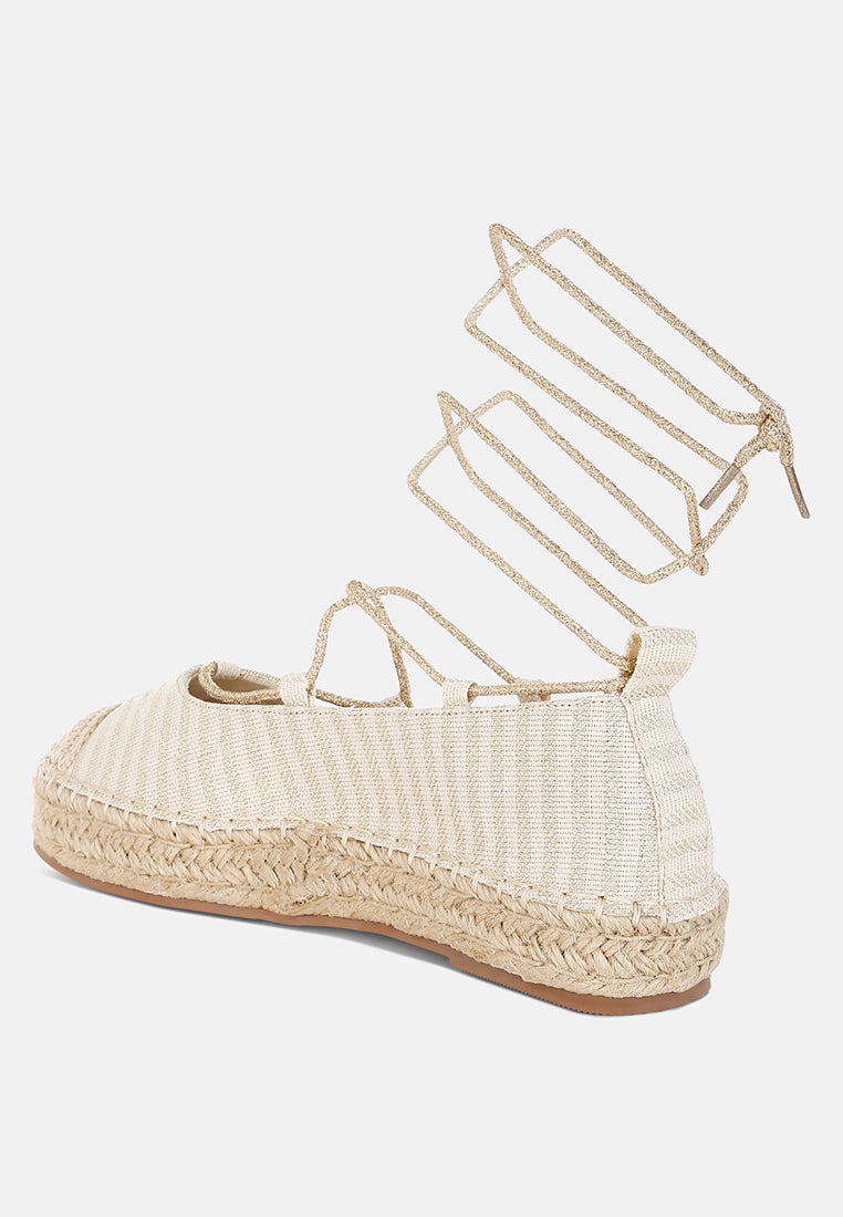 Christine Woven Canvas Ankle Strap Espadrilles