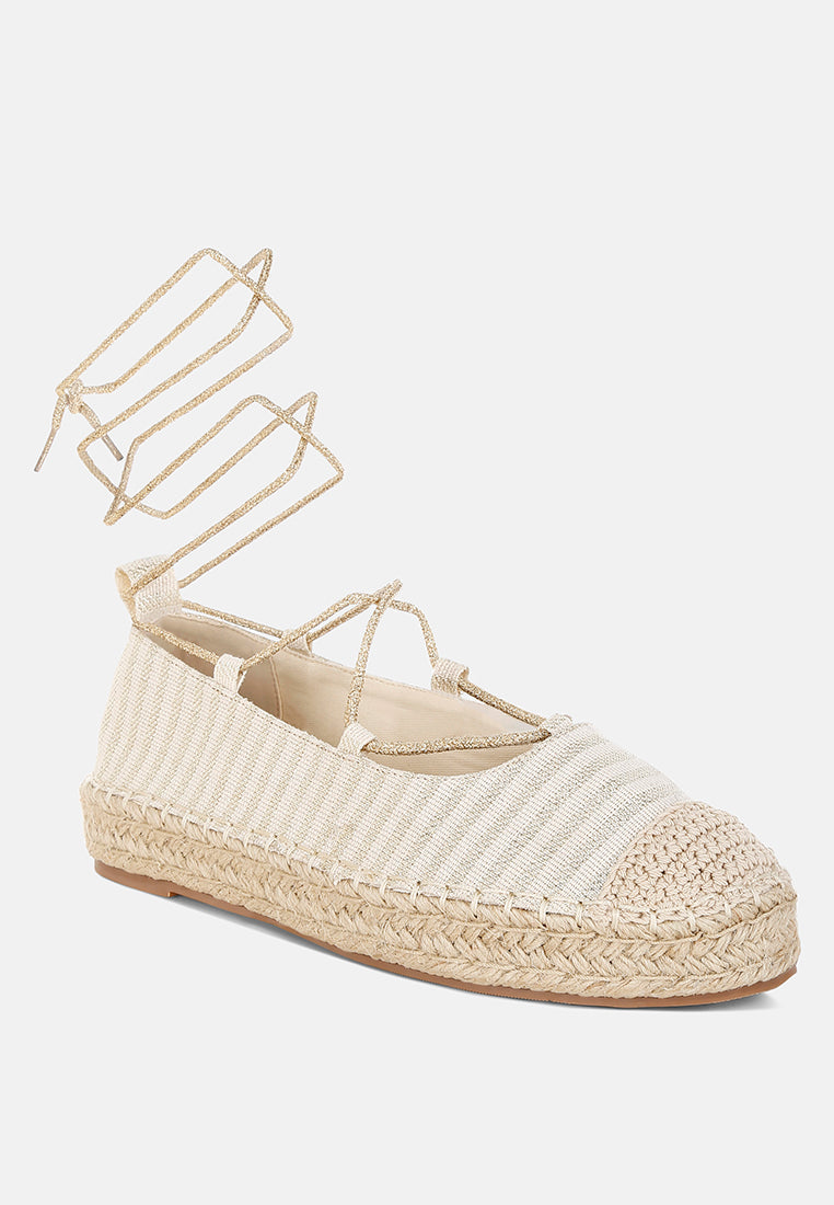 Christine Woven Canvas Ankle Strap Espadrilles