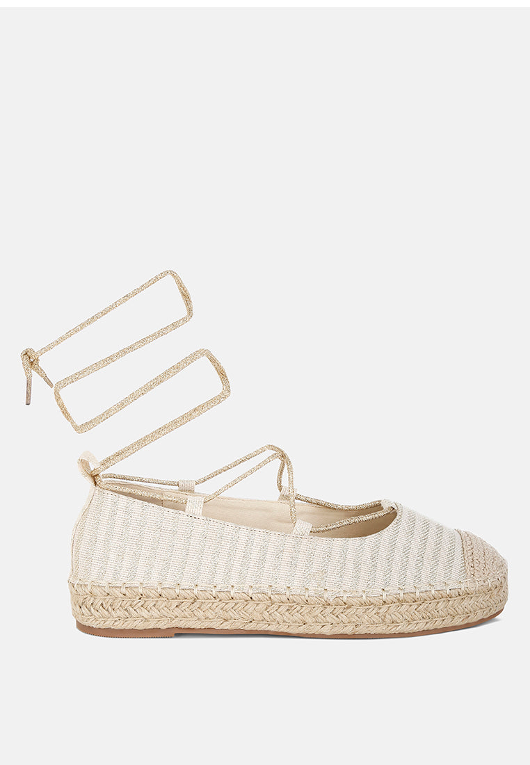 Christine Woven Canvas Ankle Strap Espadrilles