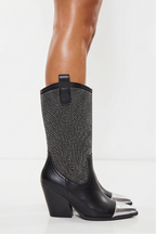 Savannah Chunky Heel Rhinestone Western Cowboy Boots