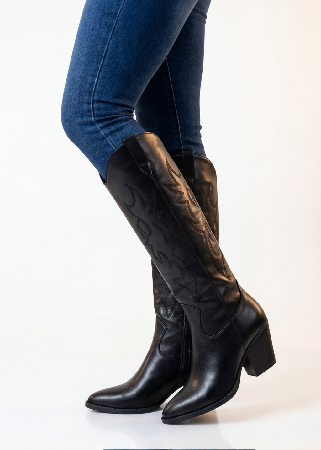 Savannah Embroidered Knee High Western Boots