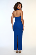 Selene Rhinestone Detail Halter Neck Bandage Maxi Dress