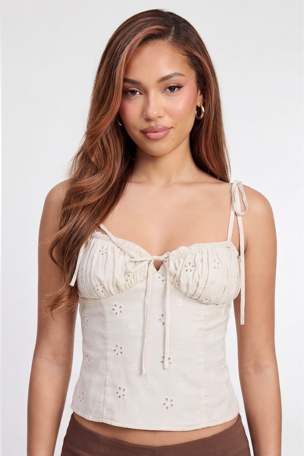 Seraphina Floral Embroidered Bustier Top
