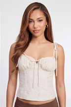 Seraphina Floral Embroidered Bustier Top