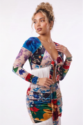 Solana Boho Fringe Romance Print Two Piece Skirt Set