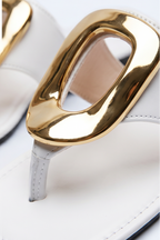 Soleil Gold O Ring Buckle Flat Sandals