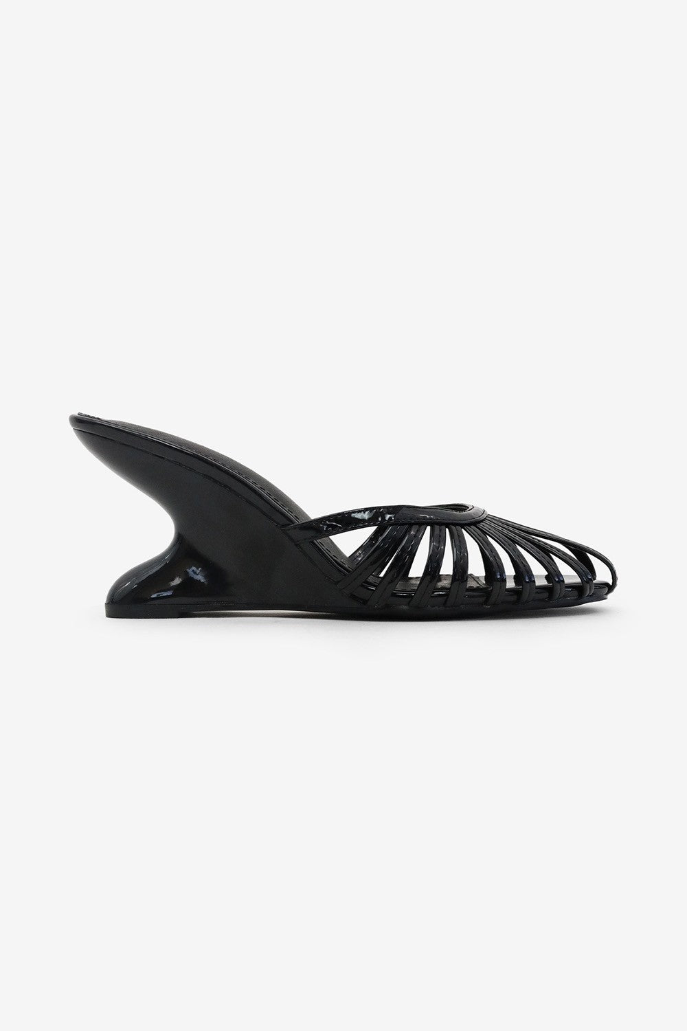 Camilla Strappy Cage High Heel Platform Wedge Mules